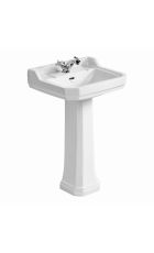 New Waverley 560mm 1 Taphole Basin & Full Pedestal (White)