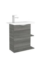 Salgar Martha 550mm 1 Door Cloakroom Vanity Base Unit (Brown Alsacia)