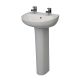 Atlas 450mm Pro Thin Lipeed 2 Taphole Basin with Atlas Smooth Full Pedestal