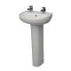 Atlas 450mm Pro Thin Lipped 2 Taphole Basin with Atlas Smooth Full Pedestal