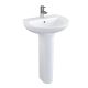 Atlas 500mm Pro Thin Lipped 1 Taphole Basin with Atlas Smooth Full Pedestal