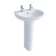 Atlas 500mm Pro Thin Lipped 2 Taphole Basin with Atlas Smooth Full Pedestal