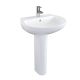 Atlas 550mm Pro Thin Lipped 1 Taphole Basin with Atlas Smooth Full Pedestal