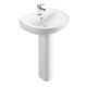 Atlas Smooth 550mm 1 Taphole Basin with Full Pedestal