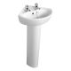 Ideal Standard Sandringham 21 480mm 2 Taphole Corner Basin with Full Pedestal