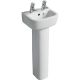 Ideal Standard Tempo 350mm 2 Taphole Basin and Full Pedestal