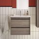 Salgar Attila 800mm Wall Hung 2 Drawer Vanity with 1 Taphole Basin (Eternity)