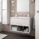 Salgar Noja 600mm Wall Hung 1 Drawer Open Shelf Vanity (White Gloss) with 1 Taphole Basin