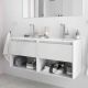 Salgar Noja 1200mm Wall Hung 1 Drawer Open Shelf Vanity (White Gloss) with 1 Taphole Basin