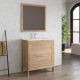 Trent 2 Drawer 810mm Natural Oak Vanity & Basin