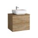 Acuario Plus 600mm 2 Drawer Wall Hung Vanity and Matching Countertop without Basin (Natural Oak)