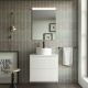 Optimus 600mm 2 Drawer Wall Hung Vanity (Matt White) with Pre-drilled Countertop & Lisboa Basin