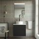 Optimus 600mm 2 Drawer Wall Hung Vanity (Matt Black) with Countertop & Lisboa Basin