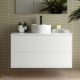Salgar Optimus 1000mm 2 Drawer Vanity (Matt White) with Pre-drilled Countertop & Lisboa Basin