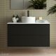 Salgar Optimus 1000mm 2 Drawer Vanity (Matt Black) with Pre-drilled Countertop & Lisboa Basin