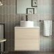 Salgar Optimus 600mm 2 Drawer Wall Hung Vanity with a White Countertop without Basin (Nordick Oak)