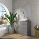 Galway 500mm 2 Door Floor Standing Vanity and Countertop with Chrome Handles (Midnight Grey)
