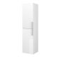 Dublin/Galway 1400mm 2 Door Tall Storage Unit with Chrome Handles (White Gloss)