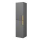 Dublin/Galway 1400mm 2 Door Tall Storage Unit with Brushed Brass Handles (Midnight Grey)