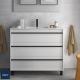 Attila 1010mm Floor Standing 3 Drawer Vanity with 1 Taphole Basin (Matt White)