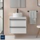 Salgar Attila 600mm 2 Drawer Wall Hung Vanity Unit with Pre-Drilled Countertop & Lisboa Basin (Matt White)