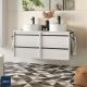 Salgar Attila 1200mm 2 Drawer Wall Hung Vanity Unit with Pre-Drilled Countertop & Lisboa Basin (Matt White)