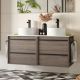 Salgar Attila 1200mm 2 Drawer Wall Hung Vanity Unit with Pre-Drilled Countertop & Lisboa Basin (Eternity)