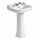 New Waverley 560mm 1 Taphole Basin & Full Pedestal (White)