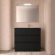 Noja 1000mm 3 Drawer Floor Standing Vanity Unit with 1 Taphole Onix Basin (Satin Black)