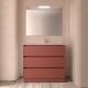 Noja 1000mm 3 Drawer Floor Standing Vanity Unit with 1 Taphole Onix Basin (Satin Red)