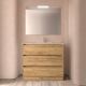 Noja 1000mm 3 Drawer Floor Standing Vanity Unit with 1 Taphole Onix Basin (African Oak)