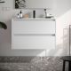 Salgar Noja 1000mm 2 Drawer Wall Hung Vanity and Basin (Satin White)