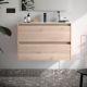 Salgar Noja 1000mm 2 Drawer Wall Hung Vanity and Basin (Natural)