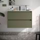 Salgar Noja 1000mm 2 Drawer Wall Hung Vanity and Basin (Satin Green)