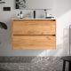Salgar Noja 1000mm 2 Drawer Wall Hung Vanity and Basin (African Oak)
