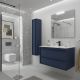Attila 1000mm 2 Drawer Wall Hung Vanity and Basin (Satin Blue)
