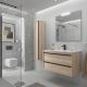 Attila 1000mm 2 Drawer Wall Hung Vanity and Basin (Natural)