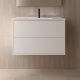Salgar Optimus 1000mm 2 Drawer Wall Hung Vanity and Basin (Satin White)