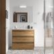 Salgar Attila 1000mm 3 Drawer Floor Standing Vanity and Basin (African Oak)