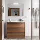 Salgar Attila 1000mm 3 Drawer Floor Standing Vanity and Basin (Maya Walnut)