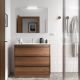 Attila 1000mm 3 Drawer Floor Standing Vanity with 1 Taphole Onix Basin (Maya Walnut)