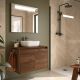 Salgar Noja 800mm 2 Door Wall Hung Vanity and Matching Countertop without Basin (Maya Walnut)
