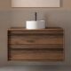 Salgar Attila 600mm 2 Drawer Wall Hung Vanity and Matching Countertop without Basin (Maya Walnut)
