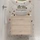 Salgar Optimus 600mm 2 Drawer Wall Hung Vanity and Matching Countertop without Basin (Natural)