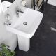 Duravit Durasolenu 550mm Square 1 Taphole Basin with Overflow and Full Pedestal and Fixing Set