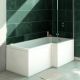 Verde L Shaped 1700mm Right Hand Shower Bath