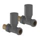 Tissino Hugo2 (Anthracite) Straight Radiator Valve (Pair)