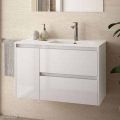 Noja Wall Hung 2 Drawer 1 Door Vanity with 1 Taphole Basin