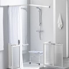 Eltrev Shower Door with Curtain and Rail