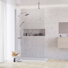 Rosery Nova Series B Wetroom Shower Wall with Ceiling Stabilising Bar